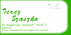 terez szaszko business card